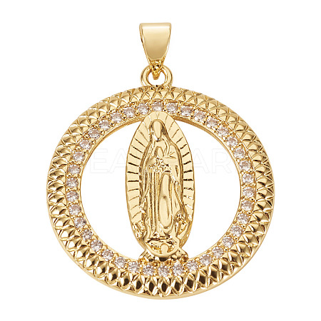1Pc Brass Micro Pave Cubic Zirconia Pendants KK-TA0002-80A-G-1
