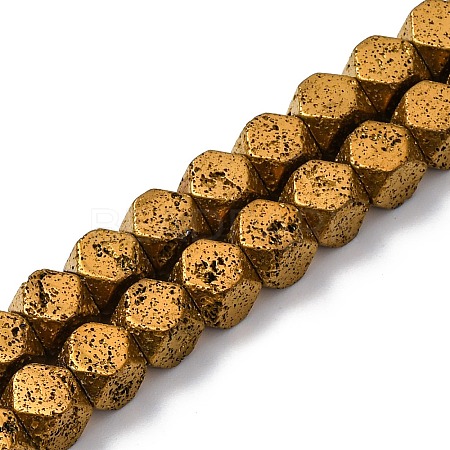 Electroplated Natural Lava Rock Beads Strands G-A256-C01-01C-1