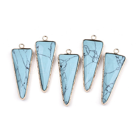 Synthetic Turquoise Pointed Pendants G-N326-56E-1