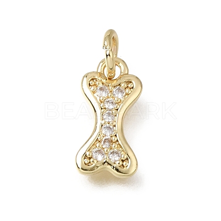 Brass Pave Clear Cubic Zirconia Charms LS-CU-L001-07G-1