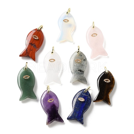 Natural & Synthetic Mixed Gemstone Pendants G-Z102-02G-1