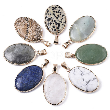 Natural Mixed Gemstone Pendants G-N326-31-1
