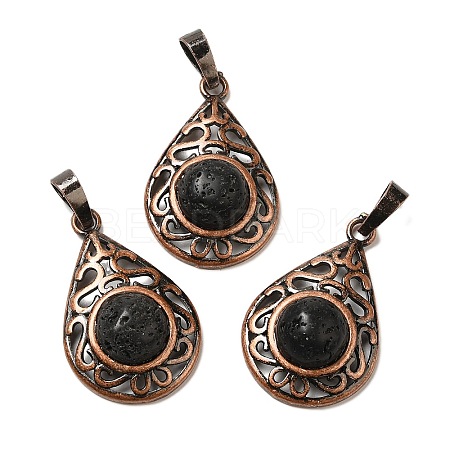 Natural Lava Rock Pendants G-H065-02R-09-1