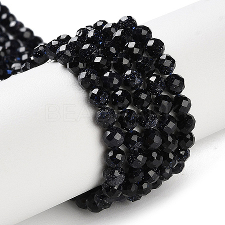 Synthetic Blue Goldstone Beads Strands G-A233-A01-01-1