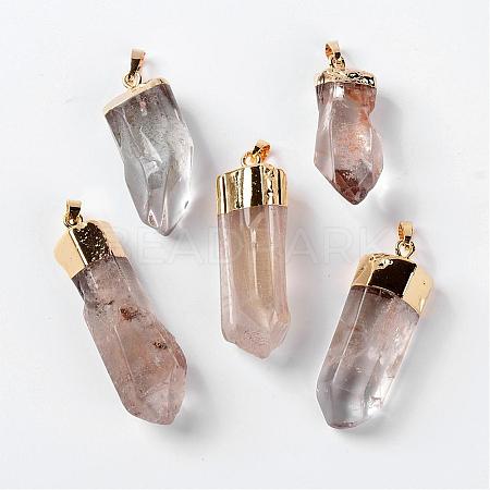 Natural Quartz Crystal Pointed Pendants G-M006-M02-1