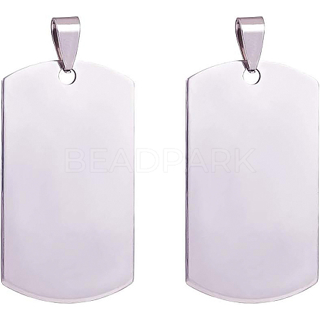 201 Stainless Steel Rectangle Stamping Blank Tag Pendants STAS-BC0002-18P-1