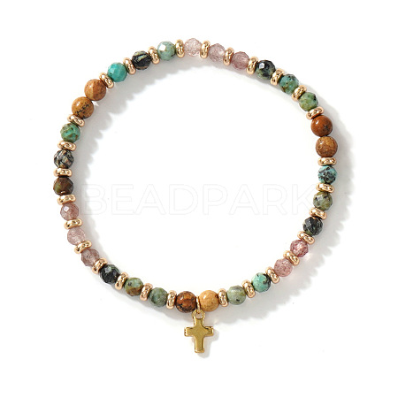 Vintage Brass Cross Charm Bracelets LS-GR0330-1-1
