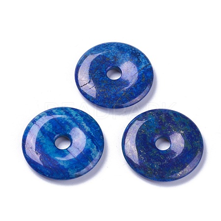 Donut/Pi Disc Natural Lapis Lazuli Pendants X-G-F270-08-1