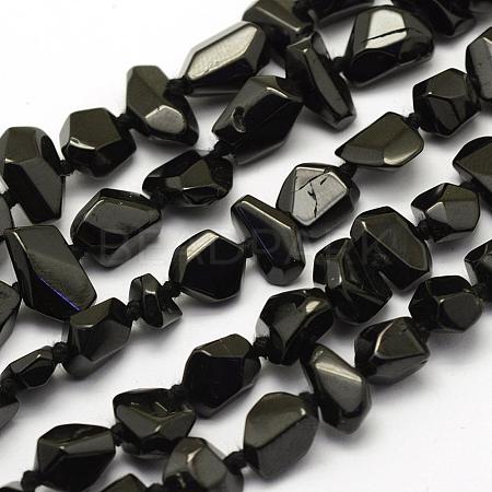 Natural Black Spinel Beads Strands G-L464-04-1