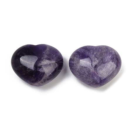 Heart Natural Amethyst Palm Stones G-C186-02B-1