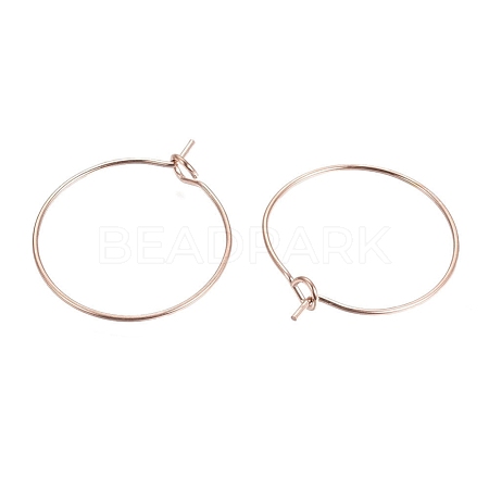 Ion Plating(IP) 316L Surgical Stainless Steel Hoop Earring Findings STAS-G130-03RG-21MM-1