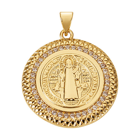 1Pc Brass Micro Pave Cubic Zirconia Pendants KK-TA0002-80B-G-1