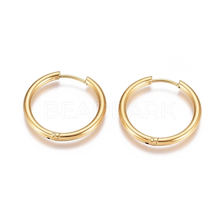 Ion Plating(IP) 304 Stainless Steel Huggie Hoop Earrings EJEW-G272-01-20mm-G-1