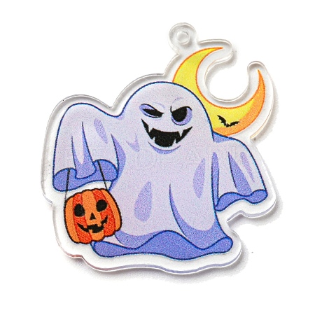 Halloween Theme Printed Acrylic Pendants OACR-P026-B06-1