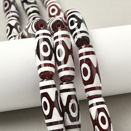 Rice Shape Tibetan Style dZi Beads Strands G-A269-A19-01-1