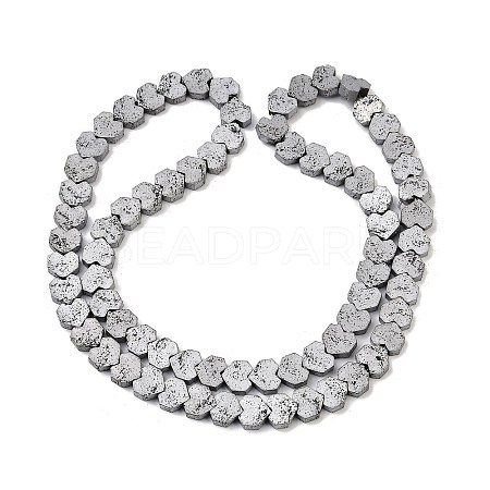 Electroplated Natural Lava Rock Beads Strands G-K388-04A-07-1