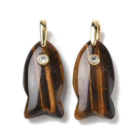 Natural Tiger Eye Pendants G-A297-01G-21-1