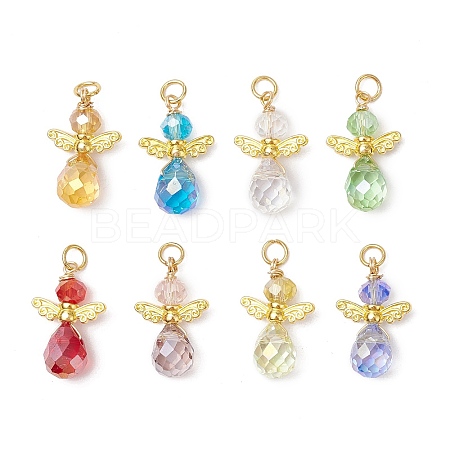 Electroplate Glass Pendants PALLOY-JF03508-01-1