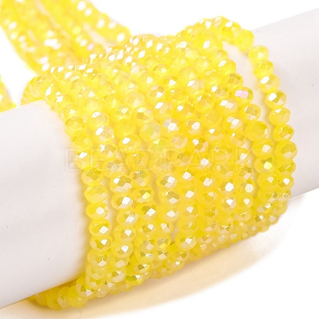 Baking Electroplate Glass Beads Strands DGLA-A039-J4mm-B23-1