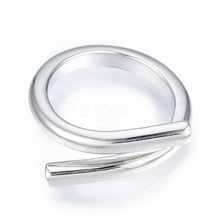 Brass Wire Wrap Open Cuff Ring for Women RJEW-T001-95P-1
