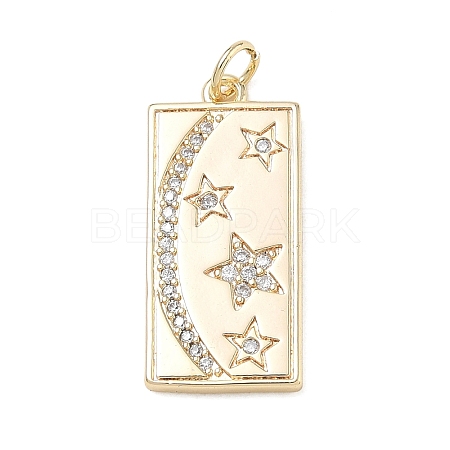 Brass Micro Pave Clear Cubic Zirconia Pendants CU-CBAFF5B-15G-1