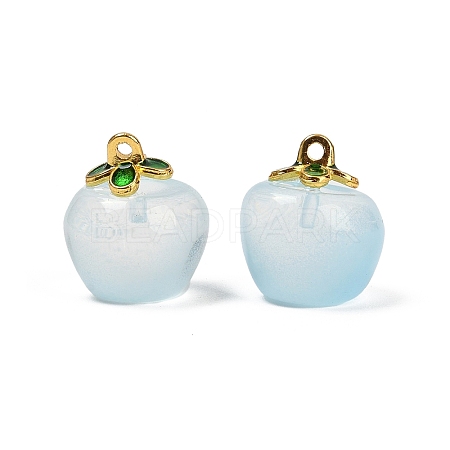 Transparent Glass Apple Pendants DGLA-E004-16E-1