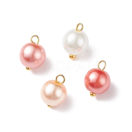 Glass Pearl Pendants PALLOY-JF01880-04-1