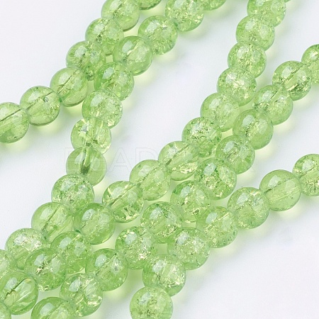 Spray Painted Crackle Glass Beads Strands CCG-Q001-6mm-11-1