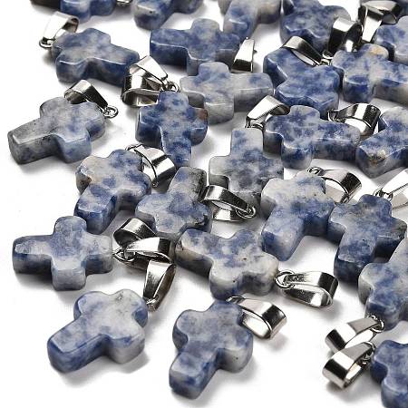 Natural Blue Spot Jasper Pendants G-Z067-04P-08-1