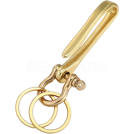 CRASPIRE 1PC U-Shaped Brass Key Hook Shackle Clasps KK-CP0001-05B-1