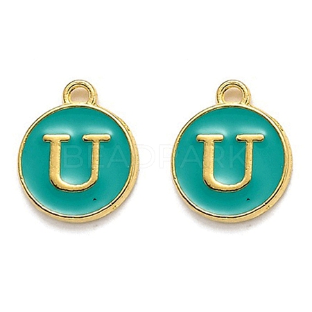 Golden Plated Alloy Enamel Charms ENAM-Q437-15U-1
