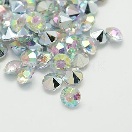 Imitation Taiwan Acrylic Rhinestone Pointed Back Cabochons GACR-A003-4mm-17-1