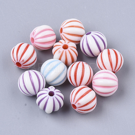 Craft Style Acrylic Corrugated Beads MACR-S299-017-1