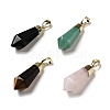 Natural Mixed Stone Pointed Pendants G-P474-02G-1