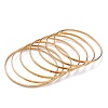 7Pcs Women's Simple Fashion Vacuum Plating 304 Stainless Steel Stackable Bangles BJEW-O182-06G-2