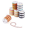 6 Rolls 6 Colors Segment Dyed Twisted Waxed Polyester Cord YC-TA0001-09-3