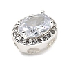 Brass Micro Pave Cubic Zirconia Beads KK-D408-11S-07A-2