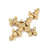 Rack Plating Brass Clear Cubic Zirconia Pendants KK-M293-14G-2