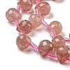 Synthetic Strawberry Quartz Beads Strands G-H297-B16-02-4