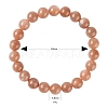 Natural Sunstone Round Beads Stretch Bracelet for Men Women BJEW-LS0001-07A-2