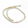 Imitation Jade Half Plated Faceted Rondelle Electroplate Glass Bead Strands X-EGLA-D020-3x2mm-58-2