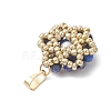 Natural Lapis Lazuli Faceted Round Cluster Flower Pendants PALLOY-MZ01197-06-4