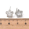 Brass Micro Pave Clear Cubic Zirconia Stud Earrings EJEW-C174-02C-P-5
