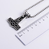 304 Stainless Steel Gothic Hammer Pendant Necklaces for Men SG5429-2