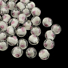 Handmade Luminous Inner Flower Lampwork Beads LAMP-R129-8mm-01-1