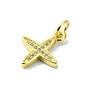 Brass Micro Pave Clear Cubic Zirconia Charms KK-H475-59G-04-2