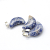 Moon Natural Blue Spot Jasper Pendants G-Q369-14-2