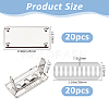 20Pcs Zinc Alloy Rectangle Bag Decorative Clasps PURS-FH0001-14P-2