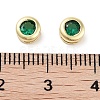 Brass with Single Cubic Zirconia Slide Charms KK-C051-27G-02-3