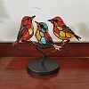 Stained Acrylic Birds Desktop Ornaments STGL-PW0001-48A-1